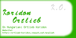 koridon ortlieb business card